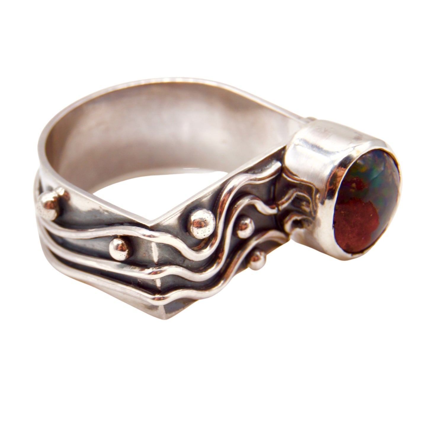 Abstract Alchemy Ring-Blue Mexican Opal