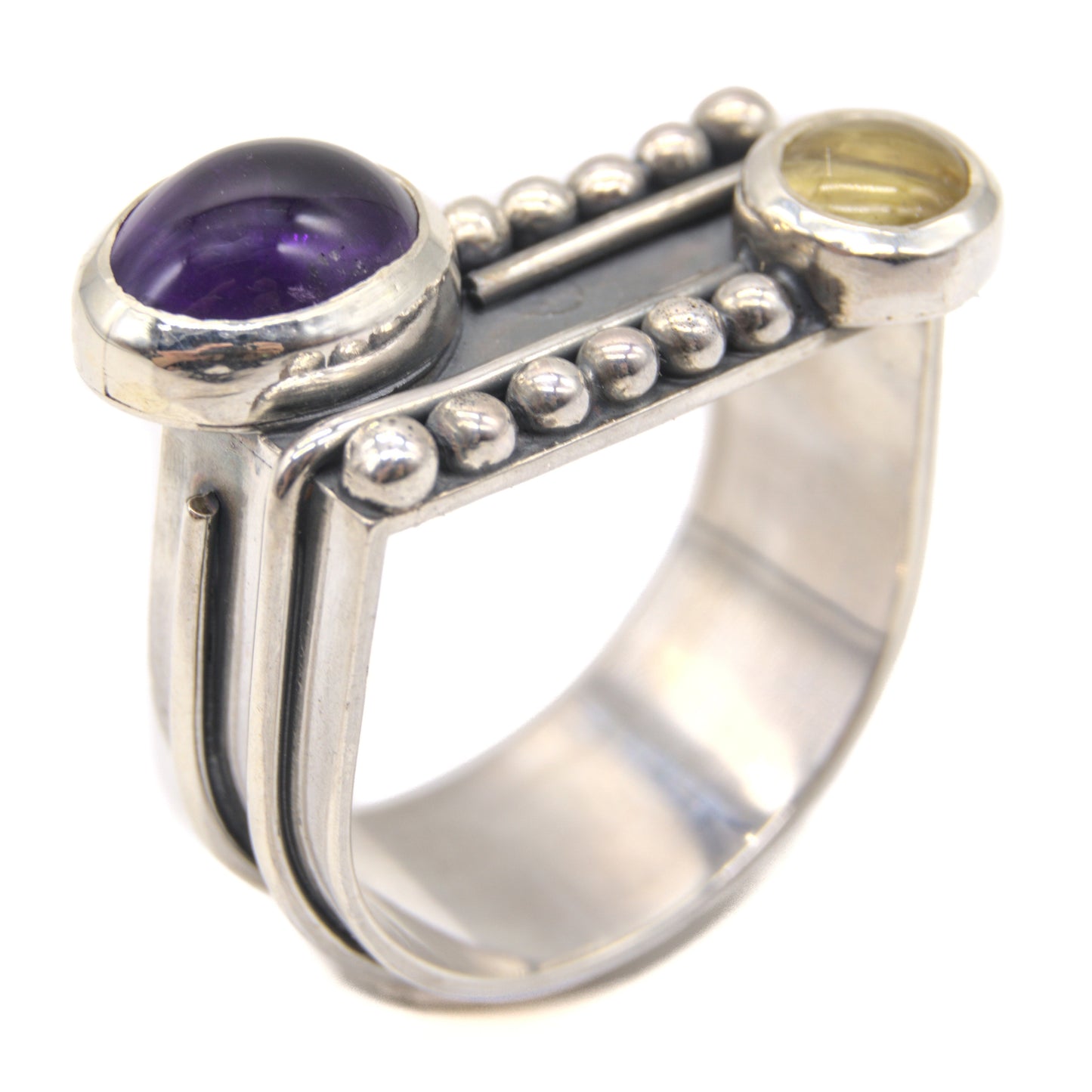 Vibrant Visions Ring-Amethyst & Rutilated Quartz