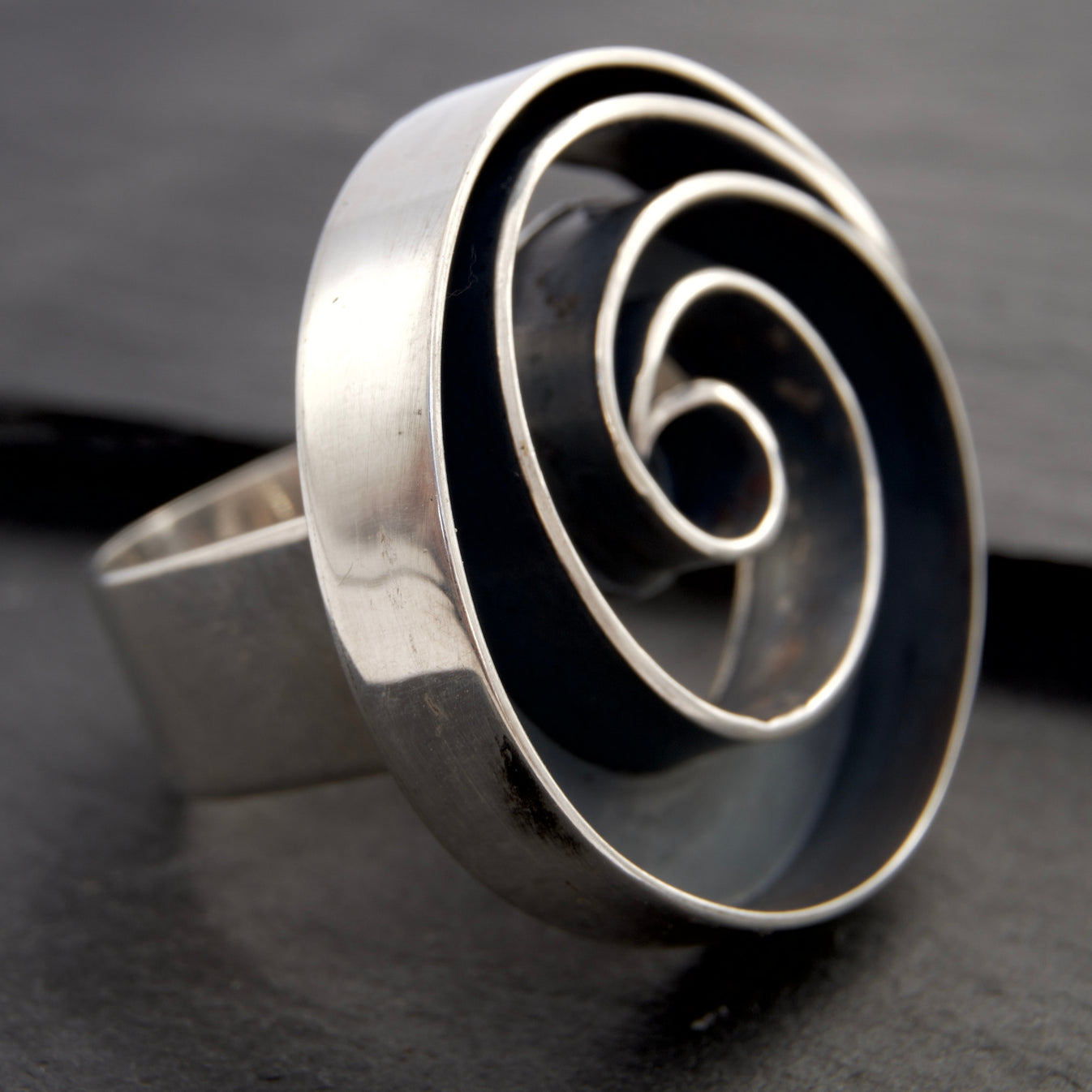Spiraling Expansion Ring |Spiral Statement ring, handcrafted in Silver ...