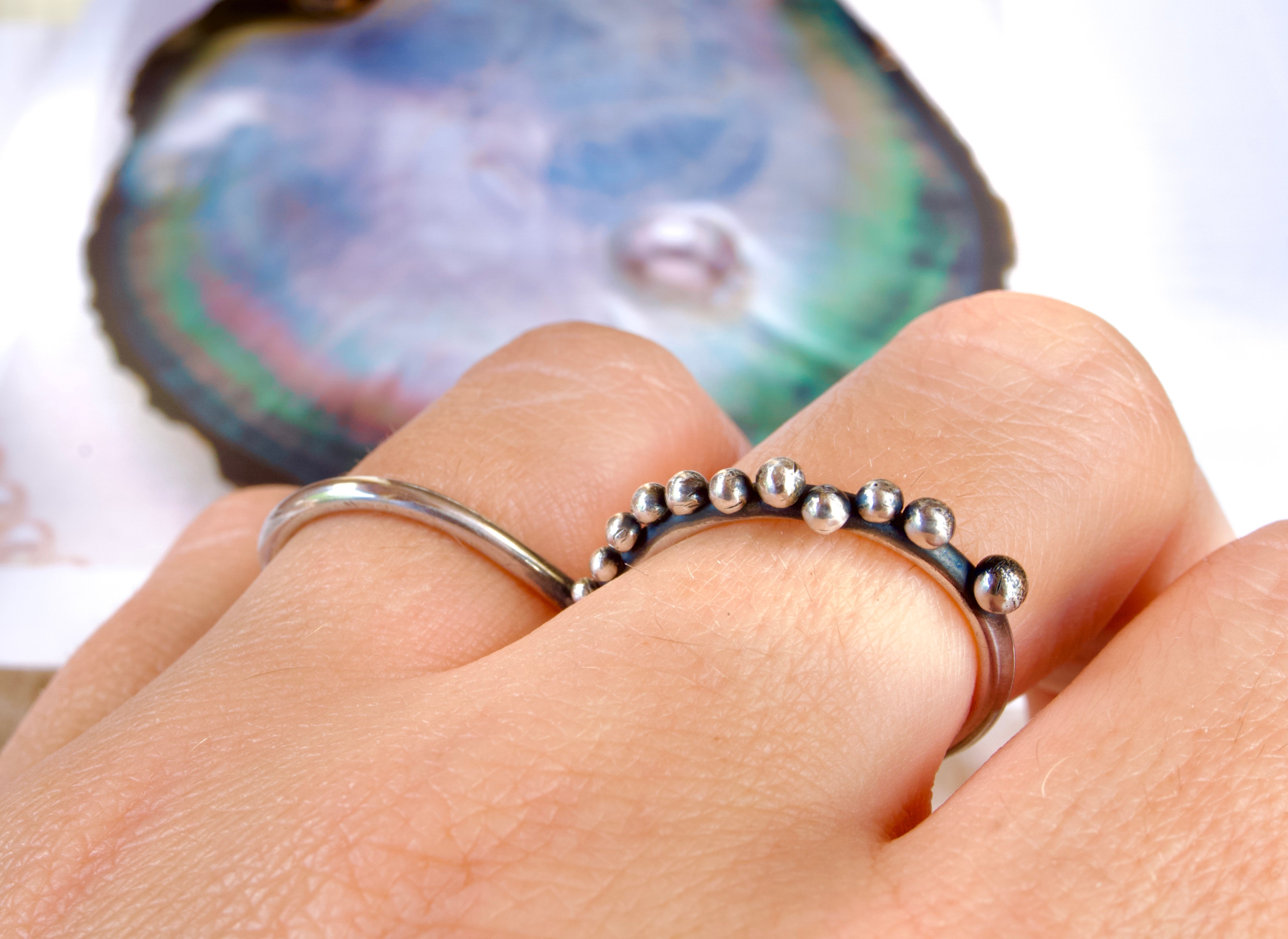 Two Finger Ring - Moonlite / Moon Star/ Chand tare ring